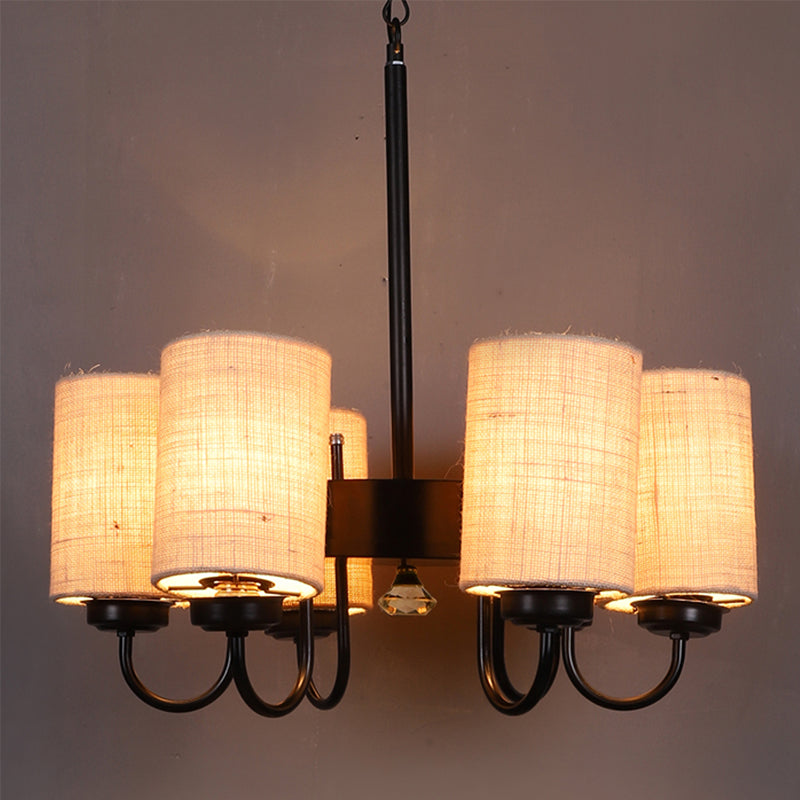 Ceiling Lamp - Viya Cylindrical Chandelier - White