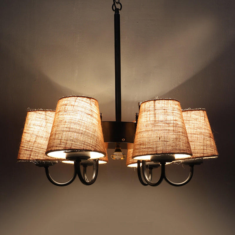 Ceiling Lamp - Viya Conical Jute Shade Chandelier - Beige