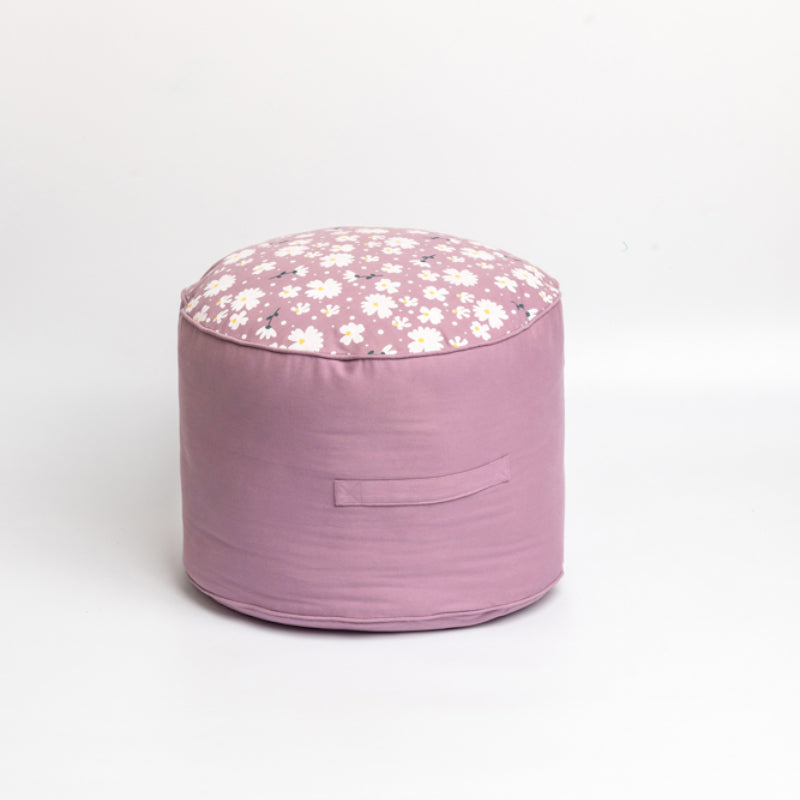 Buy Fiona Floral Plush Pouffe - Lilac Purple Ottomans & Pouffe from Vaaree