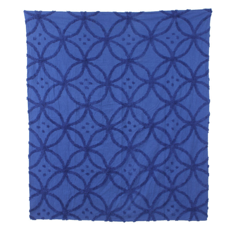 Buy Remiya Tufted Cotton Throw - Blue Throws from Vaaree