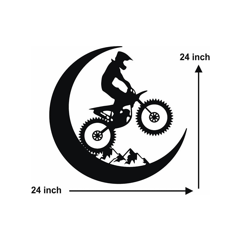 Wall Accents - Bike On Moon Black Wall Art