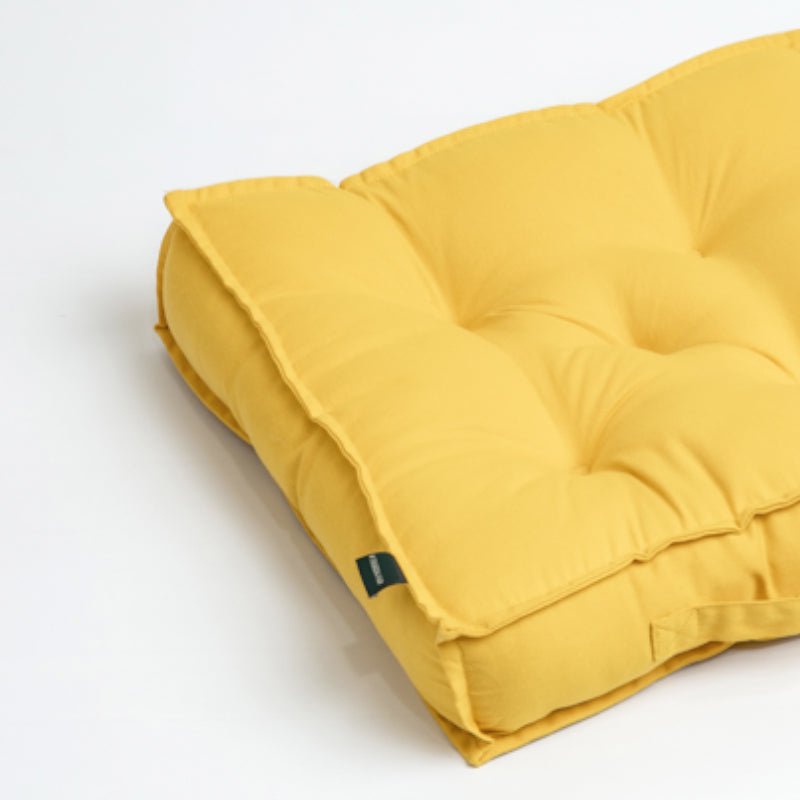 Buy Tara Floor Cushion (Mustard Yellow) - Set Of Three Floor Cushions from Vaaree