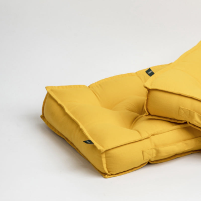 Buy Tara Floor Cushion (Mustard Yellow) - Set Of Two Floor Cushions from Vaaree