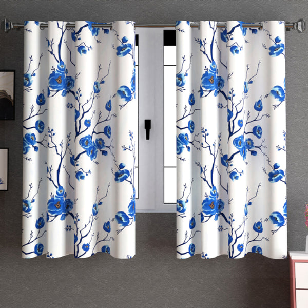 Curtains - Viloda Floral Semi Sheer Curtain - Set Of Two