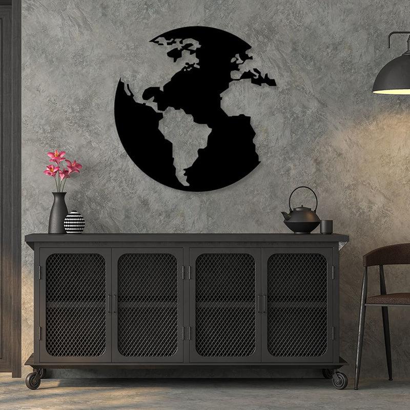 Buy Earth Map Black Wall Accent Wall Accents from Vaaree