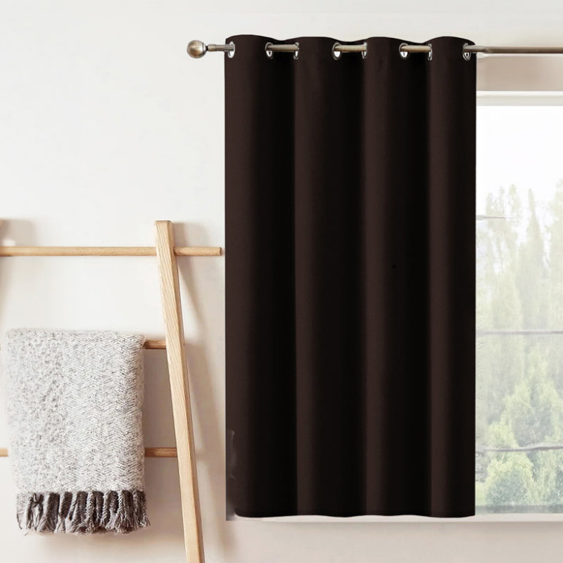 Curtains - Dwina Solid Blackout Curtain - Brown