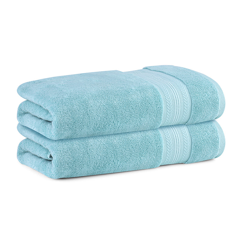 Buy Reign Bath Towel (Blue) - Set Of Two Bath Towels from Vaaree