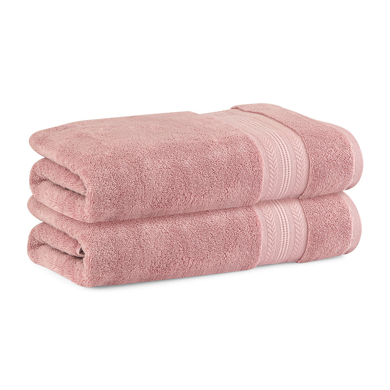 Buy Reign Bath Towel (Pink) - Set Of Two Bath Towels from Vaaree