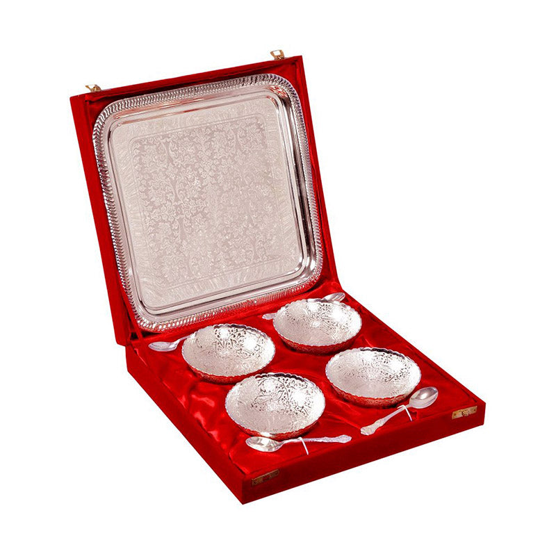 Buy Patralekha Bowl With Spoon & Tray (100 ML) - Set Of Nine Bowl from Vaaree