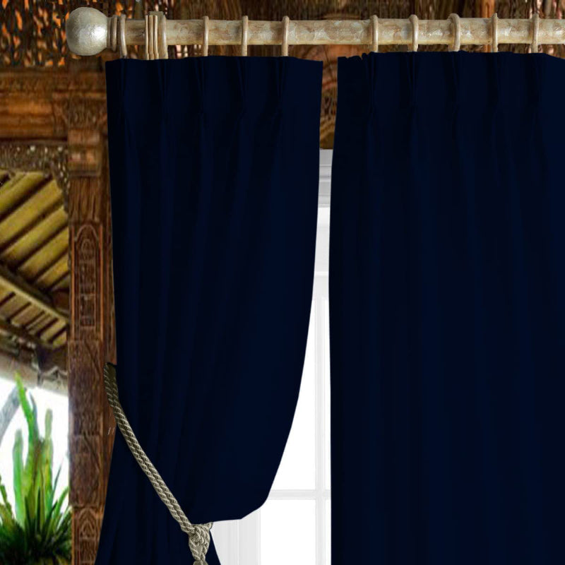 Buy Esme Triple Pinch Pleat Short Width Curtain - Navy Blue Curtains from Vaaree