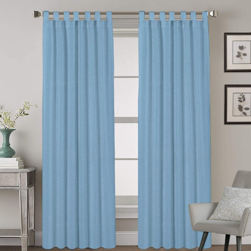 Buy Esme Tab Top Medium Width Curtain - Sky Blue Curtains from Vaaree