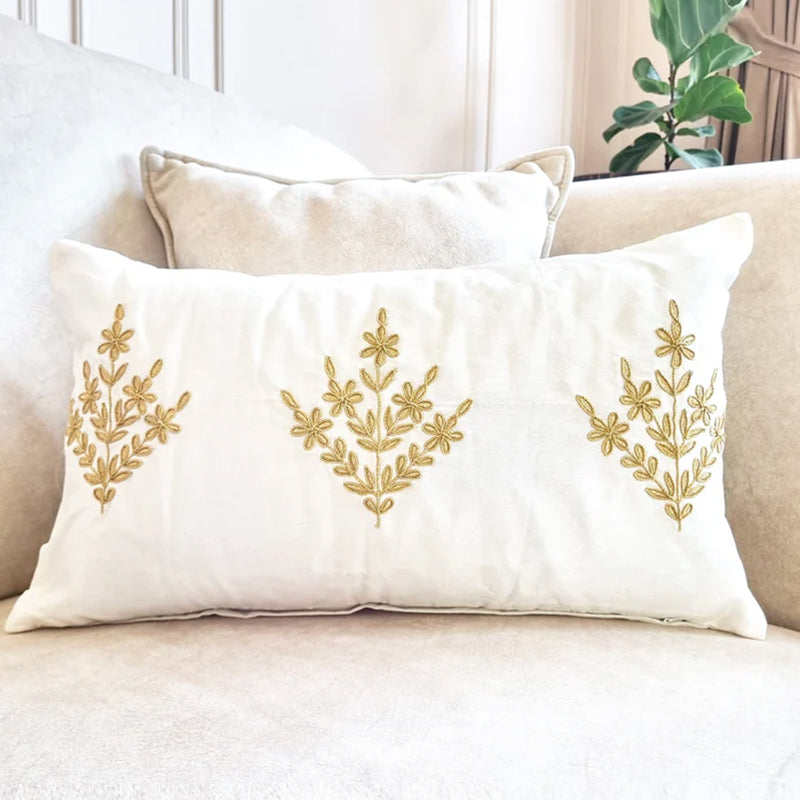 Buy Grandios Lumbar Cushion Cover - White Cushion Covers from Vaaree