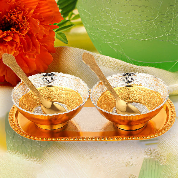 Bowl - Nandini Bowl With Spoon & Tray (100 ML) - Set Of Five