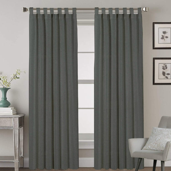 Esme Tab Top Medium Width Curtain - Dark Grey