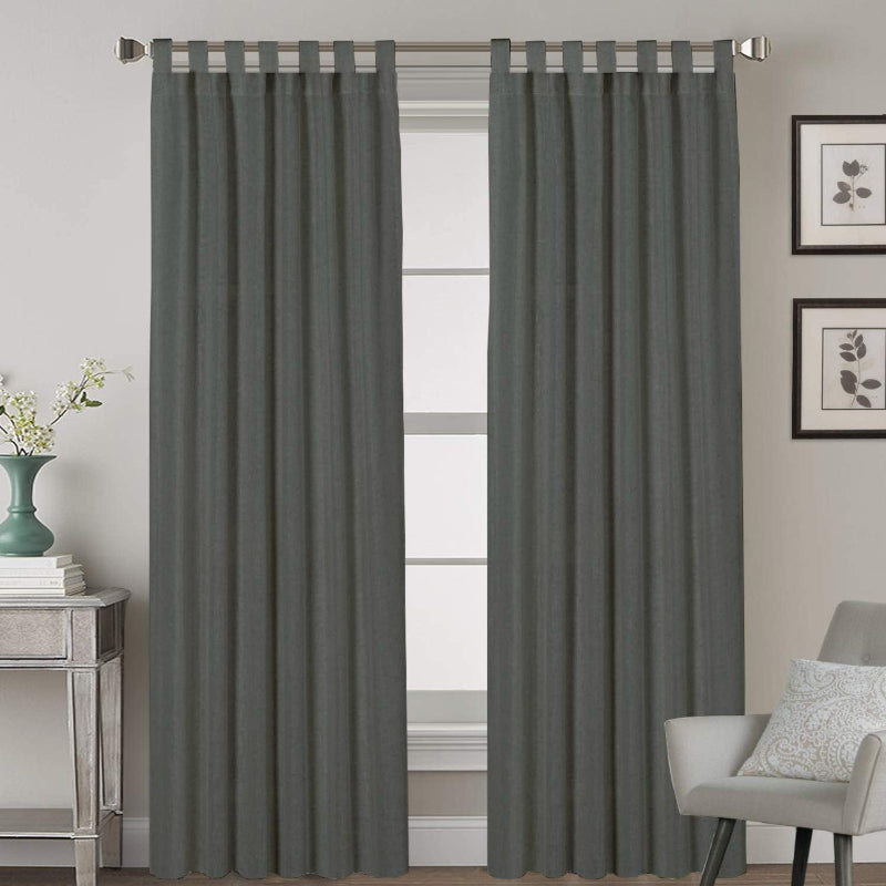 Buy Esme Tab Top Medium Width Curtain - Dark Grey Curtains from Vaaree