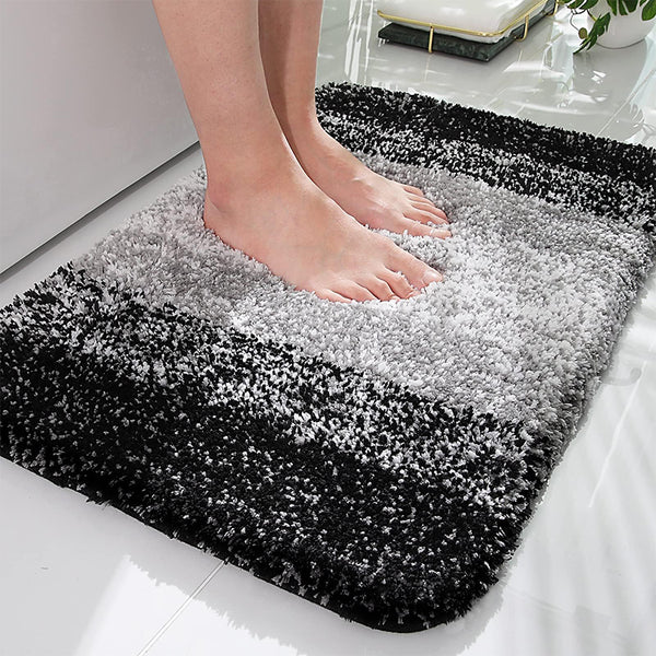 Buy Elvira Anti Skid Striped Bath Mat - Black Bath Mats from Vaaree