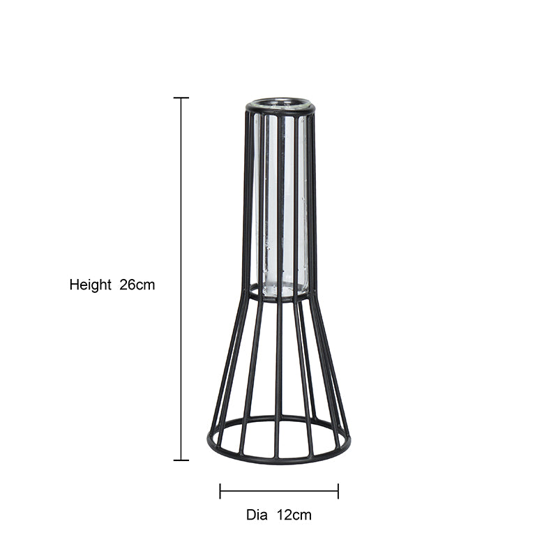 Buy Iara Test Tube Planter - Black Vase from Vaaree