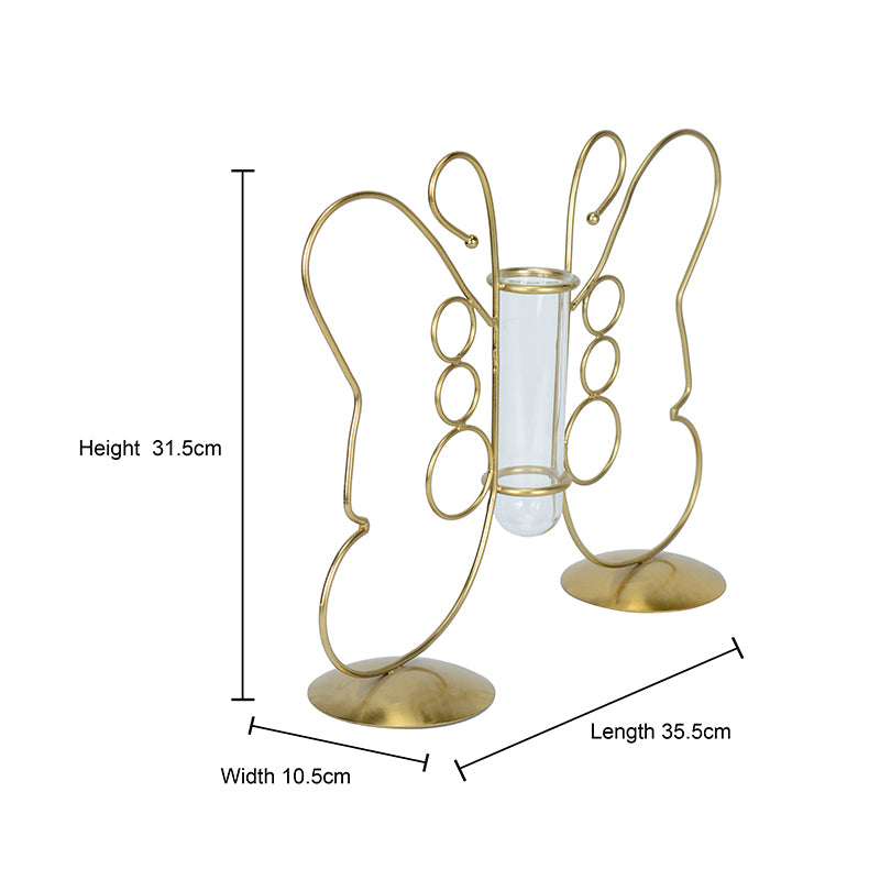 Vase - Nector Glow Test Tube Planter - Gold