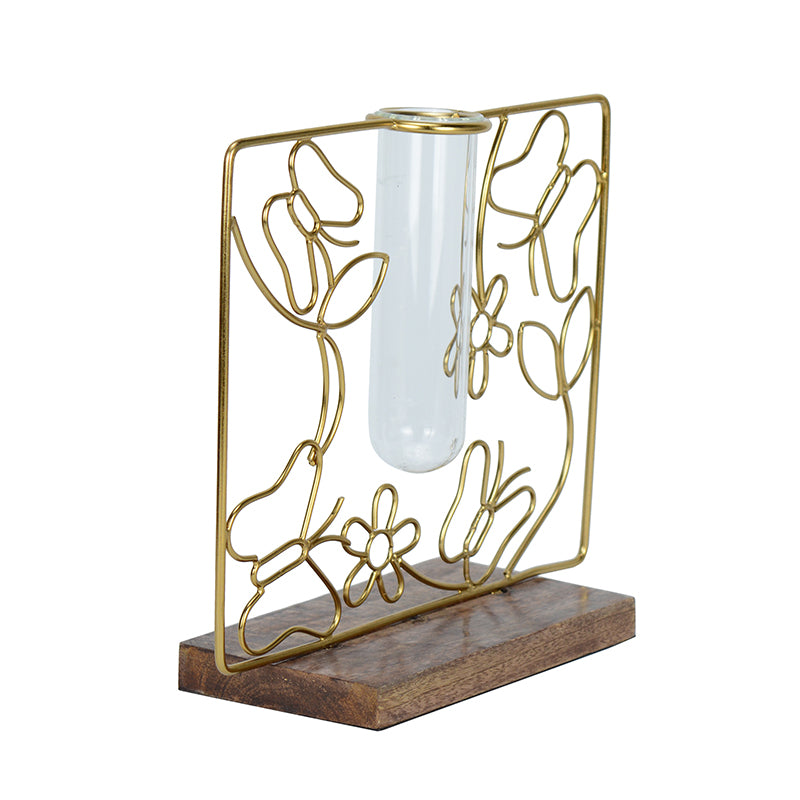 Vase - Floro Bask Test Tube Planter - Golden