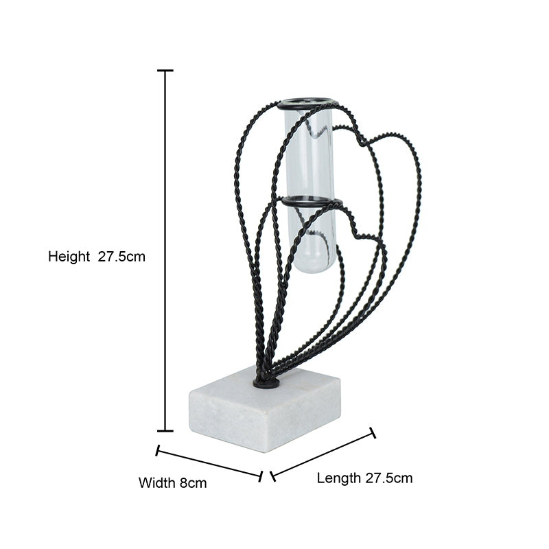 Vase - Crossed Hearts Planter - Black