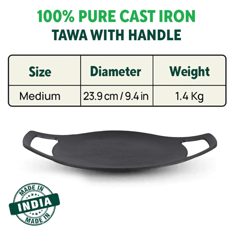 Roti Tawa - Nova Pre Seasoned Cast Iron Concave Tawa