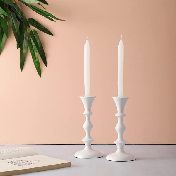 Buy Morgera Candle Holder (White) - Set Of Two Candle Holders from Vaaree