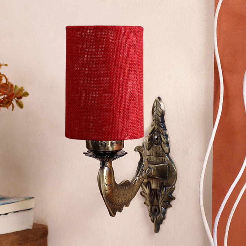 Wall Lamp - Ziada Stiva Cylindrical Wall Lamp - Maroon