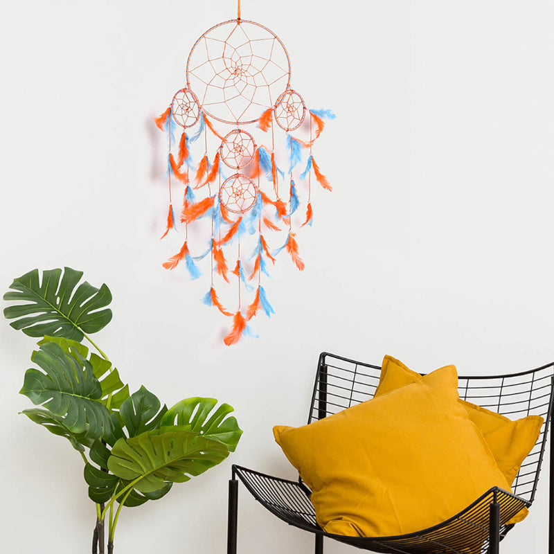 Windchimes & Dreamcatchers - Zen Energy Dreamcatcher - Orange & Light Blue