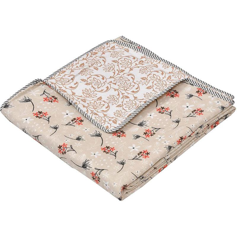 Buy Reco Floral Reversible Dohar - Beige Dohars from Vaaree