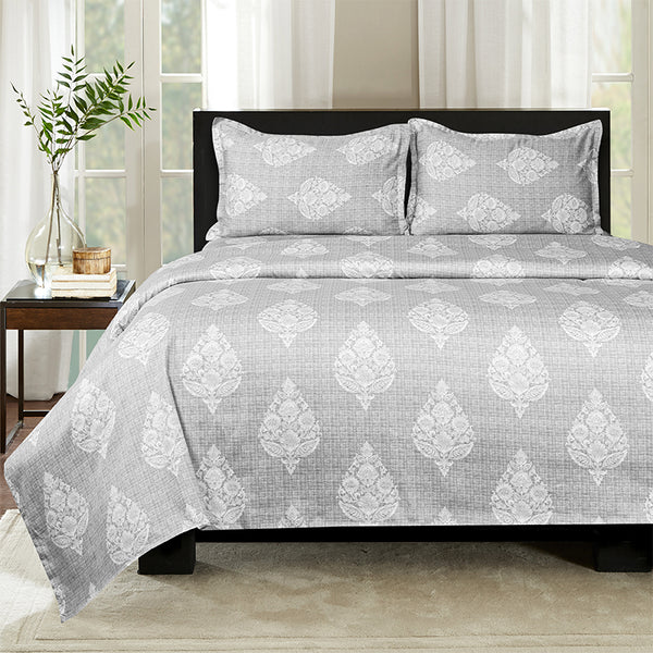 Avni Ethnic Bedding Set - Grey