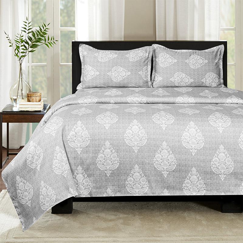 Buy Avni Ethnic Bedding Set - Grey Bedding Set from Vaaree