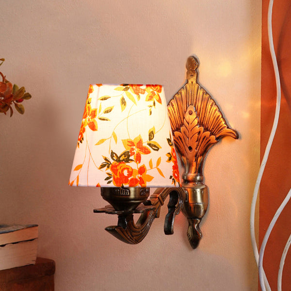 Buy Magda Masique Ibis Flora Conical Wall Lamp - Yellow Wall Lamp from Vaaree