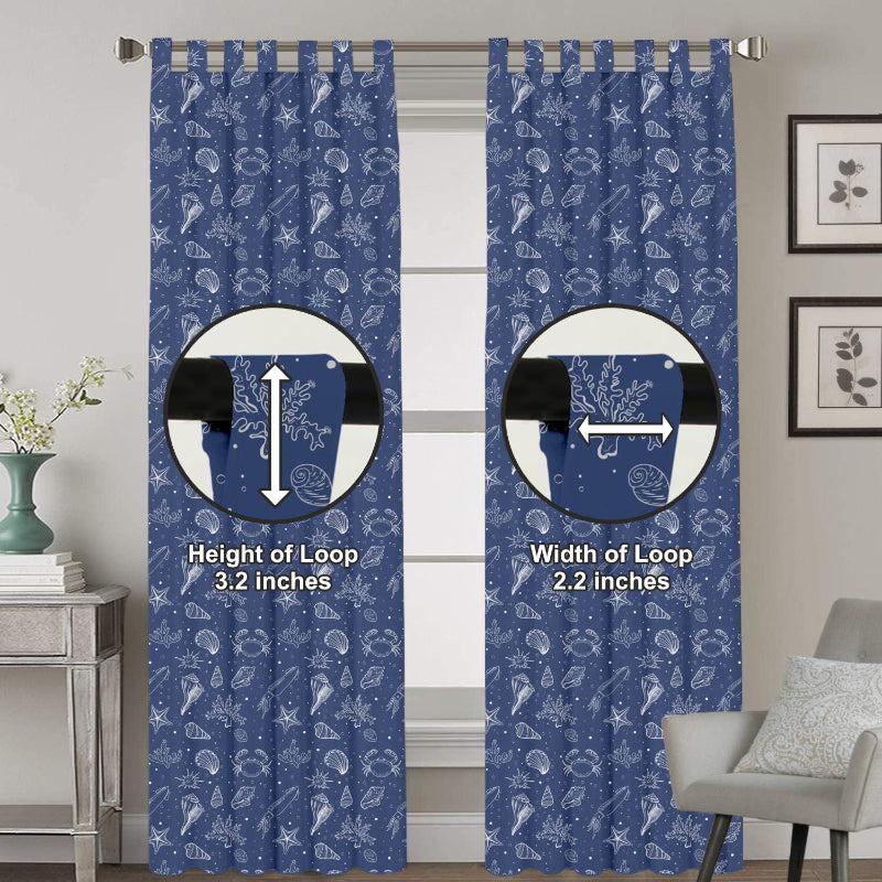 Buy Sea Side Tab Top Medium Width Curtain Curtains from Vaaree