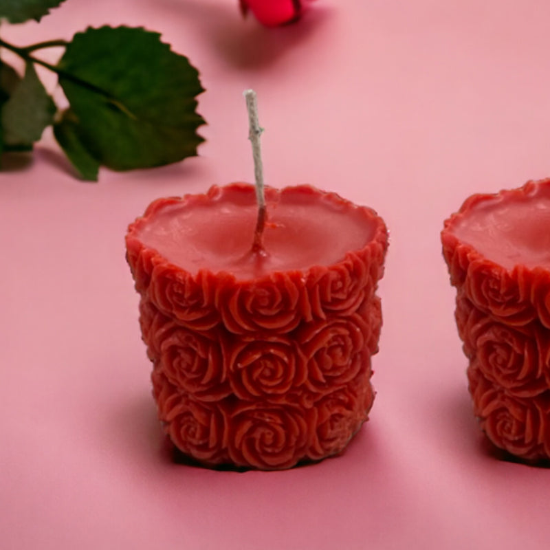 Candles - Rostora Rose Scented Candle - Set Of Two