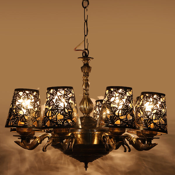 Buy Bloomy Etched Vilona Chandelier Ceiling Lamp from Vaaree