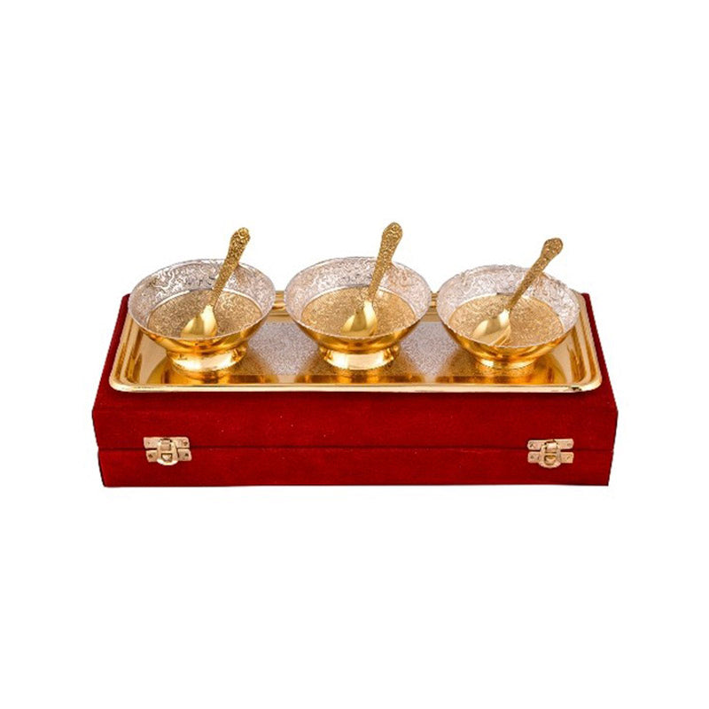 Bowl - Mayurakshi Bowl With Spoon & Tray (100 ML) - Set Of Seven