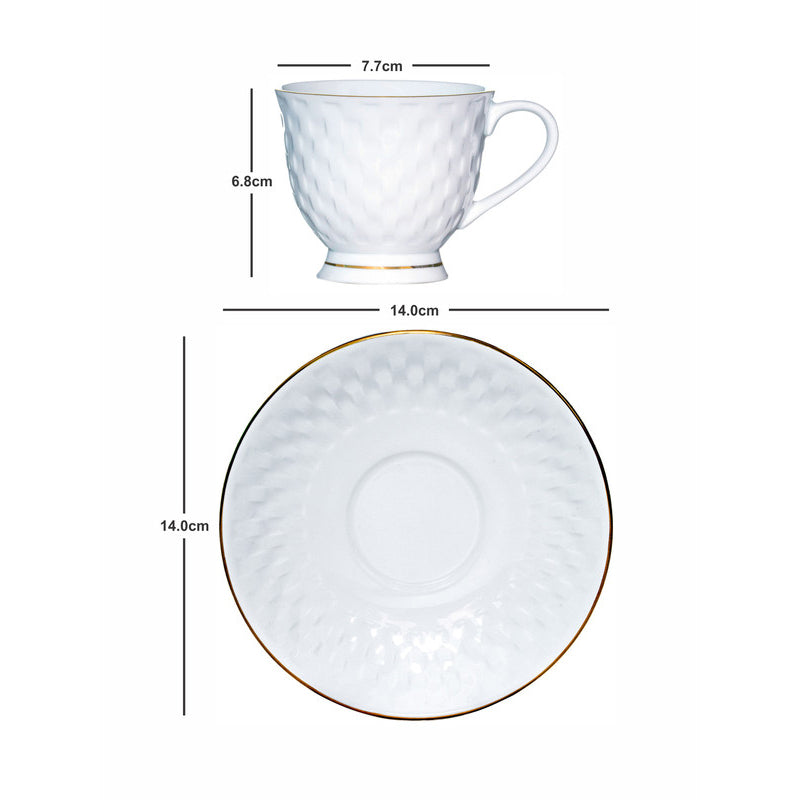 Buy Aleva Cup & Saucer Set (170 ML) - Twelve Piece Set Tea Sets & Tea Pots from Vaaree