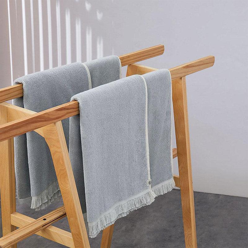 Buy Melange Terry Cotton Bath Towel - Mineral Grey Bath Towels from Vaaree