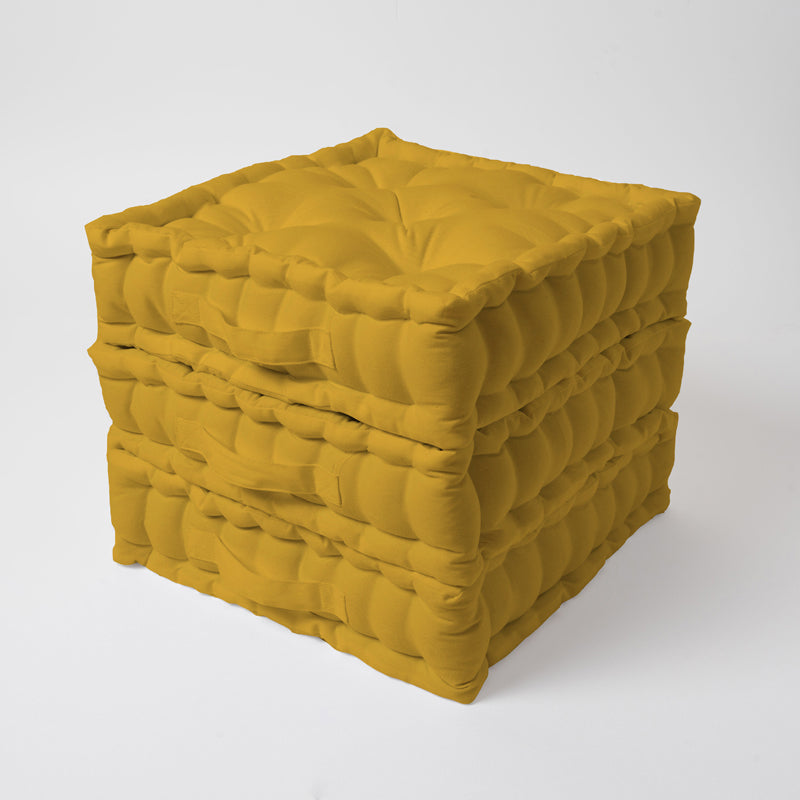 Buy Marlon Floor Cushion (Mustard Yellow) - Set Of Three Floor Cushions from Vaaree