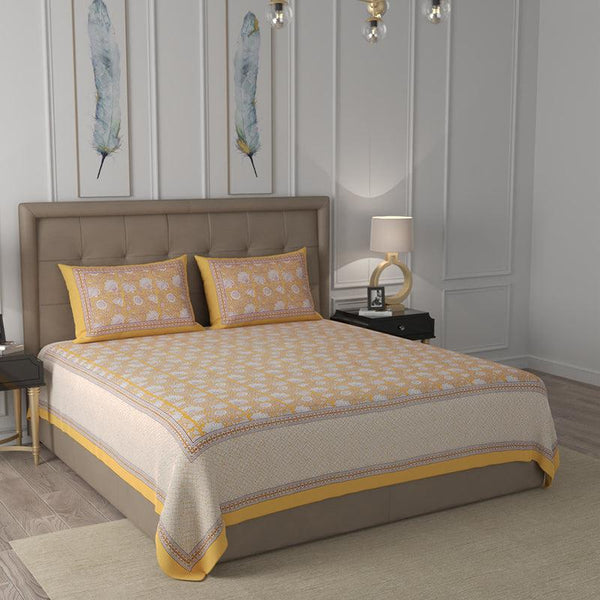 Buy Isai Ethic Bedsheet - Yellow Bedsheets from Vaaree