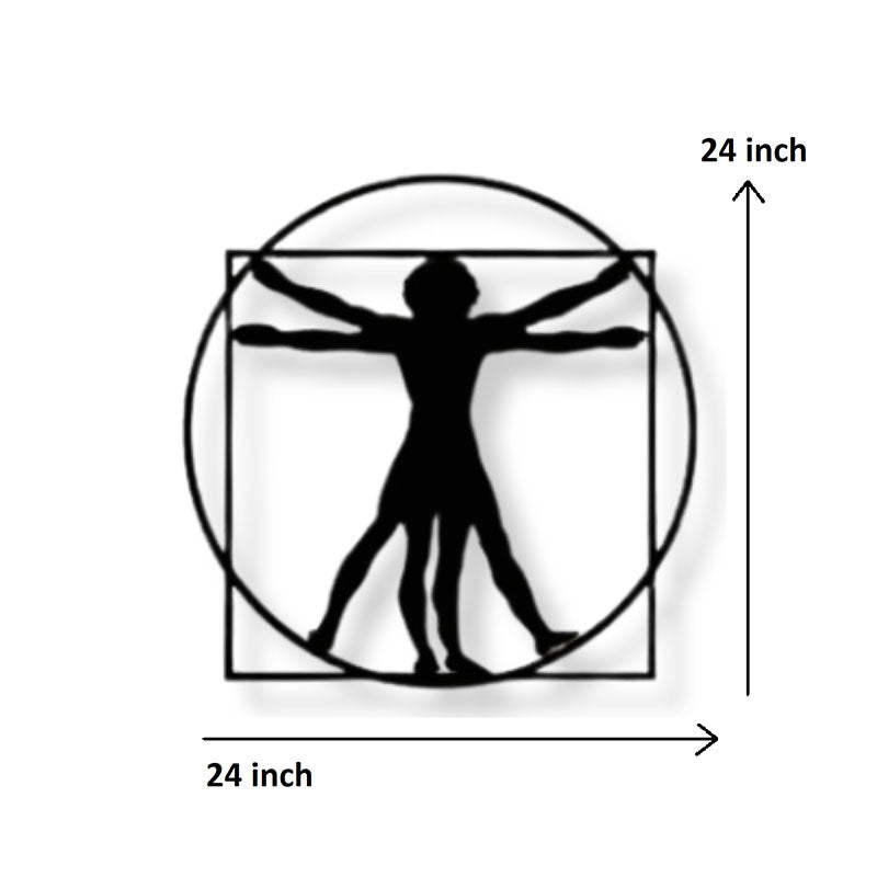 Wall Accents - The Vitruvian Man Black Wall Art