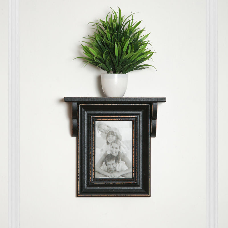 Buy Meso Photo Frame With Wall Shelf - Brown Photo Frames from Vaaree