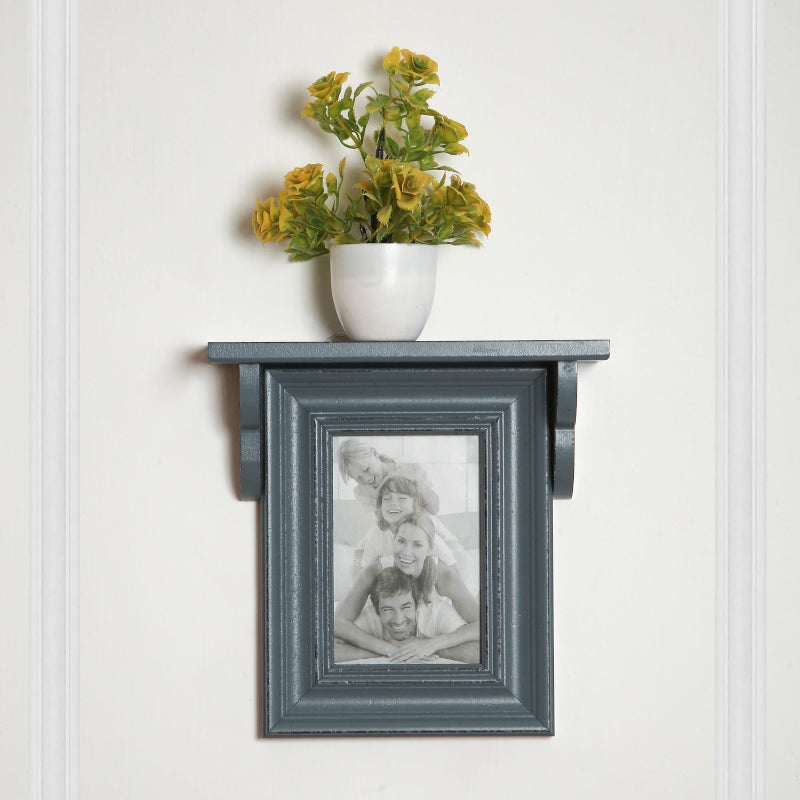 Photo Frames - Nero Photo Frame With Wall Shelf - Grey