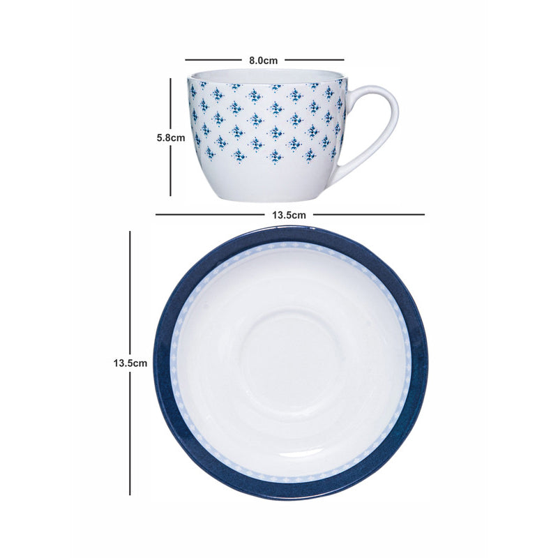 Buy Florogama Cup & Saucer (180 ML) - Set Of Four Tea Cup & Saucer from Vaaree