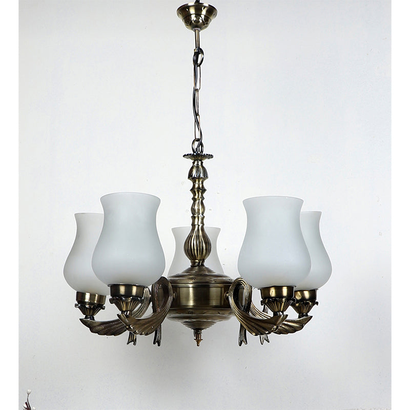 Buy Milky Vistara Mosaic Golden Antique Chandelier Ceiling Lamp from Vaaree