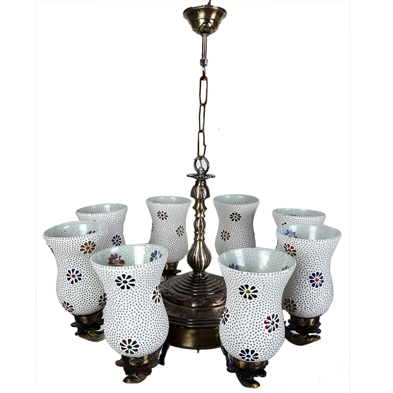 Ceiling Lamp - Druma Vilona Mosaic Golden Antique Chandelier