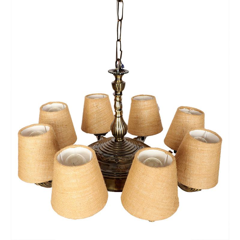 Buy Vilona Conical Chandelier - Beige Ceiling Lamp from Vaaree