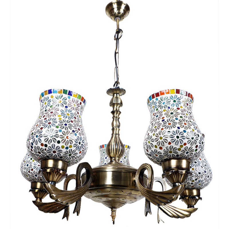 Ceiling Lamp - Omra Vistara Mosaic Golden Antique Chandelier