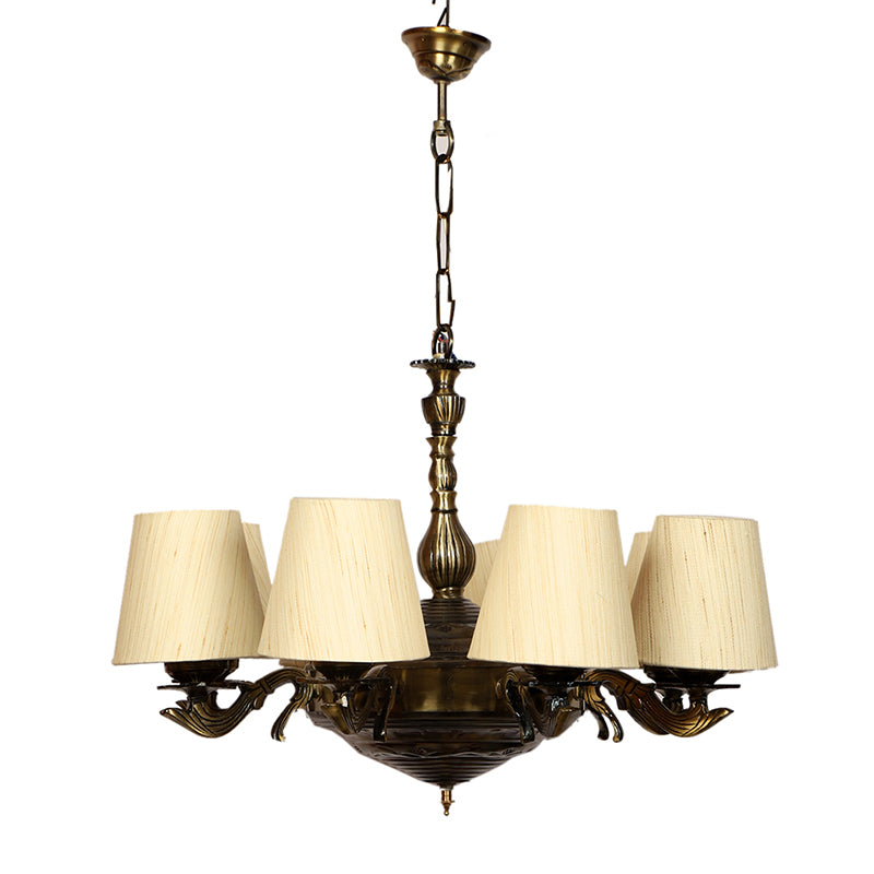 Buy Vilona Conical Golden Antique Chandelier - Off White Ceiling Lamp from Vaaree