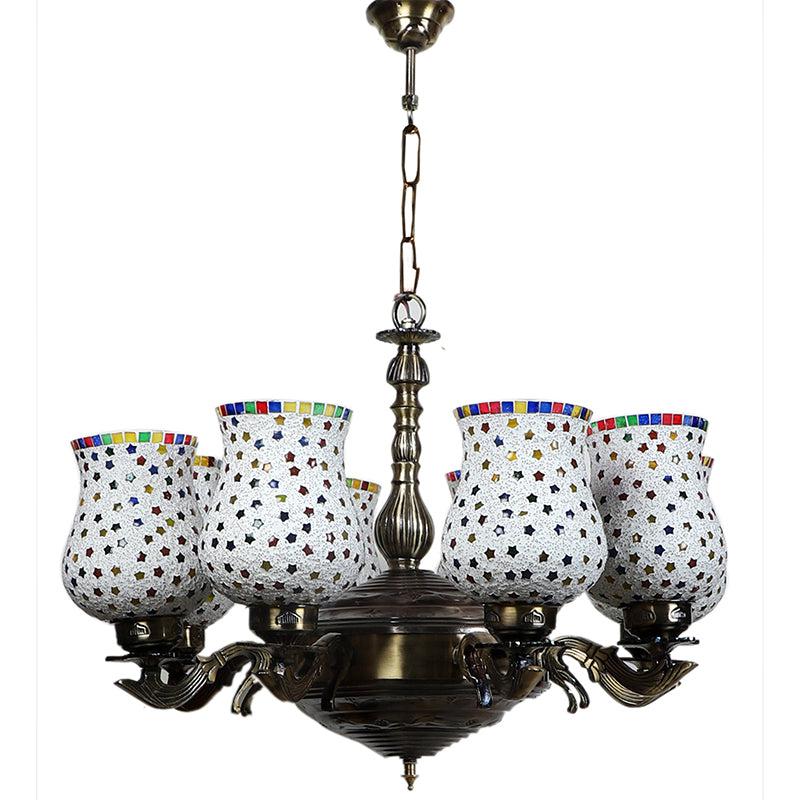 Buy Ekta Vilona Mosaic Golden Antique Chandelier Ceiling Lamp from Vaaree